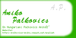 aniko palkovics business card